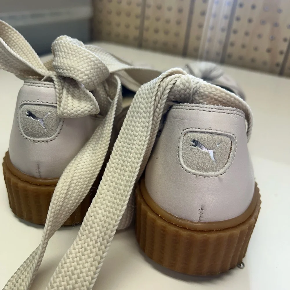 Fenty Puma Bow Sandals in Oatmeal Color